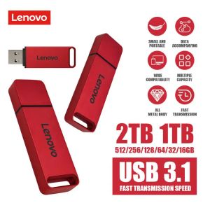 Adaptateur Lenovo USB 3.1 Metal USB Stick Business High Speed 128 Go 256 Go Pen Drive Gift Usb Flash Drives 512 Go 1 To Backup Data Pendrive