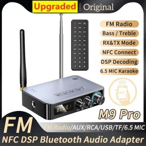 Adaptateur M9 / M9PRO BLUETOOTH AUDIO PRESSETRER DSP DSP Adapter sans fil NFC / AUX / RCA / USB UDISK / TF 6,5 micro Karaoke / Coaxial / FM Radio