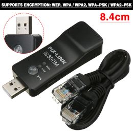 Adaptador Mayitr 1pc WiFi WiFi Repetidor Amplificador del amplificador Extender el adaptador de red USB portátil con cable Ethernet RJ45 para TV inteligente