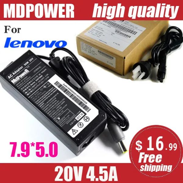 Adaptador MDPower para Lenovo ThinkPad L412 L412 L421 L430 L520 Notebook Fuente de alimentación de la computadora portátil Cable Adaptador de CA Cable 20V 4.5A