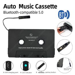Adaptateur Musique Cassette Convertisseur Casque magistral Adaptateur audio Adaptateur Bluetooth compatible Bouton de puce CSR Contrôlant la lumière LED avec micro