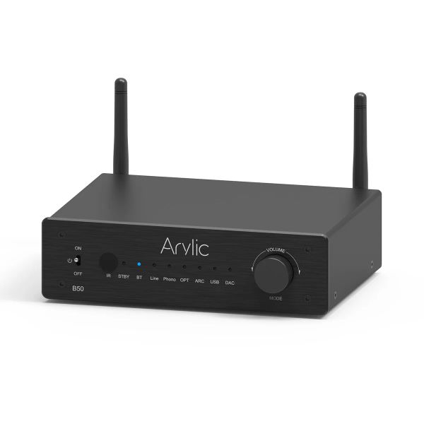 Adaptador Nuevo aryllic B50 B50 Bluetooth 5.2 Receptor del transmisor Aptx HD Audio Adaptador Amplificador de audio inalámbrico para TV Home Headphones estéreo estéreo