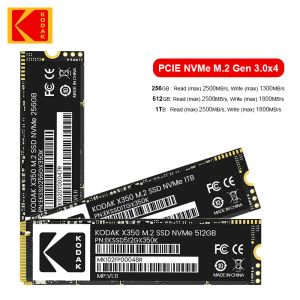 Adaptateur New Kodak x350 M2 NVME SSD 128 Go 256 Go PCIe Drives durs 512 Go 2280 Disque dur interne 1TB 1TB pour ordinateurs portables