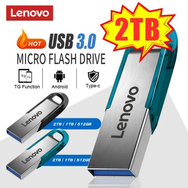 Adaptateur New Lenovo Pen Drive 2 To USB Drive Flash 128 Go 1 To USB PENDRIVE USB Stick USB pour le téléphone / ordinateur / Camera DropShipping