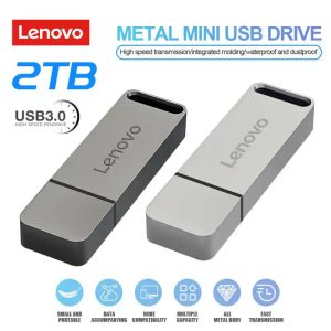 Adaptateur New Lenovo USB 3.1 Flash Drive 2 To HighSpeed Pen Drive 1TB Metal étanche Typec USB Memoria pour les périphériques de stockage informatique