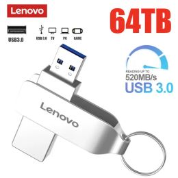 Adaptateur original Lenovo 64TB USB Flash 3.0 Drive 32 To Mémoire réelle Stick Stick High Speed Flash Memory Black Gift Storage U Disque
