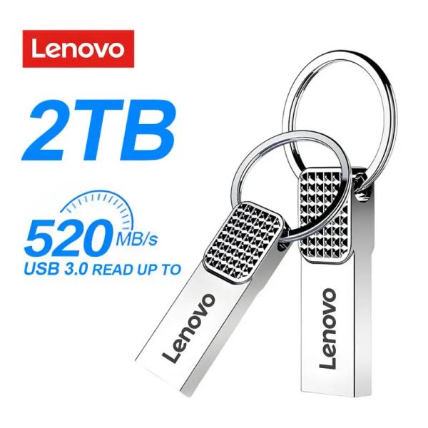 Adaptateur Original Lenovo Flash Drive 2TB USB 3.0 Imperméable Stick USB à haute vitesse Portable SSD 512 Go Métal Pendrive U Disque USB Mémoires