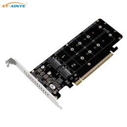 Adaptateur PCIe à la carte de montage M2 pour NVME M.2 MKEY 2240 2260 2280 22110 SSD 2U PCIE EXPANSION CARTE 4BAY RAID PCI EXPRESS CARTE ADAPTER