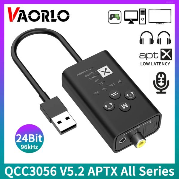 Adaptateur Qualcomm QCC3056 24bit Bluetooth 5.2 Émetteur audio APTX LL HD Adaptateur sans fil coaxial USB 3,5 mm