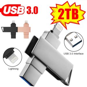 Adaptateur tourne le lecteur flash USB 128 Go 1 / 2to Pendrive avec 2 en 1 interface USB à Lightning USB3.0 Pendrive pour Android iPhone 14 Pro Max