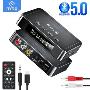 Adaptateur ryra bluetooth 5.0 récepteur U disque numérique à un convertisseur audio analogique SPDIF OPTICE OPTIQUE à 3,5 mm AUX 2 RCA Kit d'amplificateur de kit de voiture