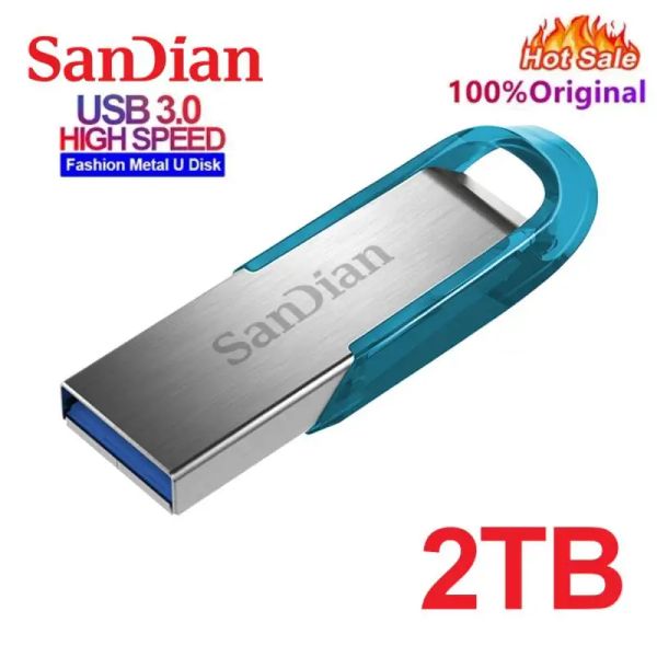 Adaptateur Sandian 2TB INGRIONNEMENTS USB 3.0 U Disks flash OTG Métal à haute vitesse Pendrive Portable imperméable Type C Memoria USB Stick