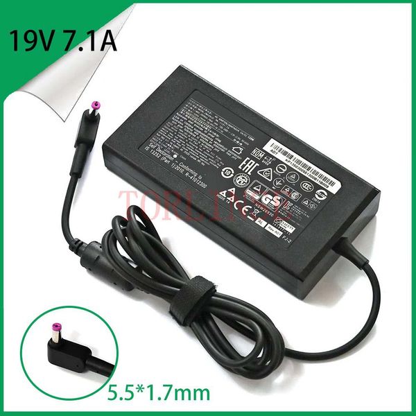 Adaptateur Slim 19V 7.1a Adaptateur AC KP.13503.007 PA113116 Chargeur d'ordinateur portable pour Acer Aspire V5591 V5591G Nitro 5 Spin NP51551