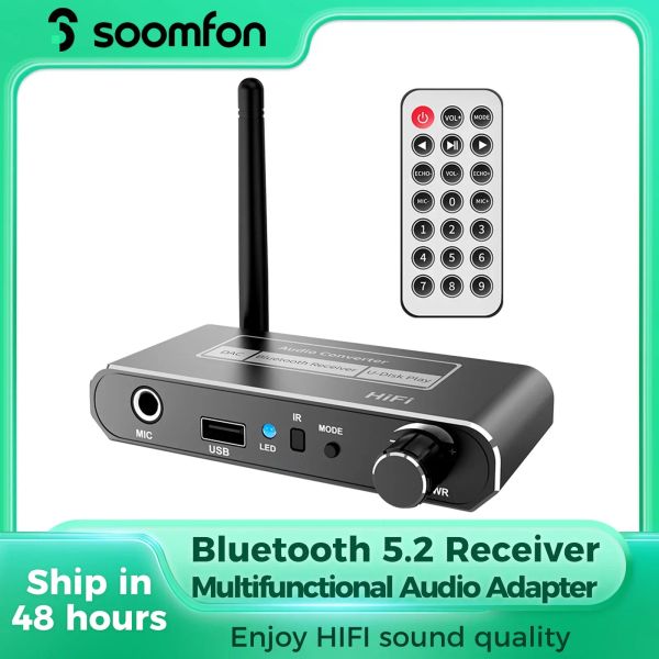 Adaptateur Soomfon Bluetooth 5.2 Récepteur DAC coaxial numérique à analogique adaptateur audio audio sans fil avec 3,5 mm RCA