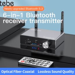 Adaptateur tebe coaxial / toslink bluetooth récepteur audio récepteur 3,5 mm adaptateur musical sans fil AUX U / TF Card Player DAC Converter