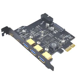 Adaptateur Type C USB 3.2 Gen1 PCIe Card Hub USB 3.0 PCI Express Board PCIE PCI E USB 3 Adaptateur Multiplier USB3 3.1 Contrôleur Riser Carte