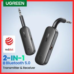 Adapter Ugreen 2in1 Bluetooth -adapterzenderontvanger Bluetooth Aux 5.0 Wireless 3,5 mm Adapter Stereo voor oortelefoons tv -auto audio