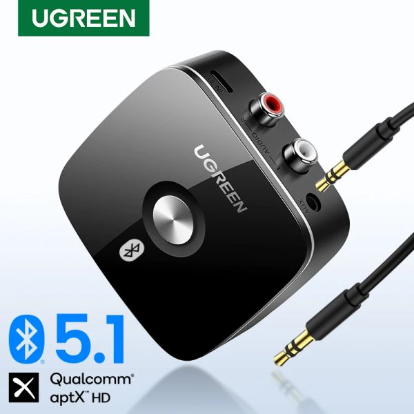 Adaptateur UGreen Bluetooth RCA récepteur 5.1 APTX HD 3.5 mm Jack AUX Adaptateur sans fil pour la télévision RCA Bluetooth 5.0 3.5 Récepteur audio