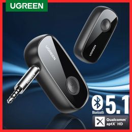 Adaptador Ugreen Bluetooth receptor 5.1 Aptx HD 3.5 mm Jack Aux Audio Adaptador inalámbrico para auriculares para PC de automóvil MIC 3.5 Bluetooth 5.1 Receptor