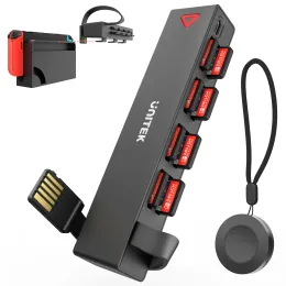 Adapter Unitek 8in1 Switch-gamekaartlezer met draadloze afstandsbediening voor Nintendo Switch OLED-houder voor meerdere gamingkaarten