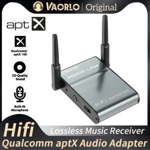 Adaptateur Vaorlo Original APTX Bluetooth Audio Receiver HiFi Lossless HD Music HD Adaptateur sans fil 3.5 mm AUX RCA Double antenne avec micro