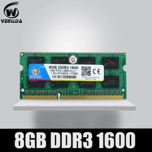 Adaptateur Veineda DDR3 8GB ordinateur portable SODIMM RAM 1,5 V DDR3 1333MHz 1600MHz Mémoire RAM DDR 3 204pin pour AMD Intel ordinateur portable