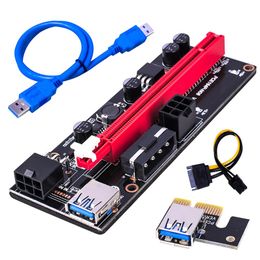 Adapter ver 009s plus witte PCIE 1x tot 16x Ler Riser Card Gold USB Extender PCI Express Adapter 60 cm USB 3.0 Kabelvermogen