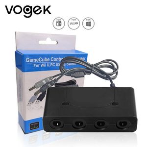 Adaptateur Vogek Boîtier de convertisseur 4 ports pour contrôleur GameCube GC Adaptateur USB adapté aux accessoires de jeu Nintend Switch NGC/Wii U/PC