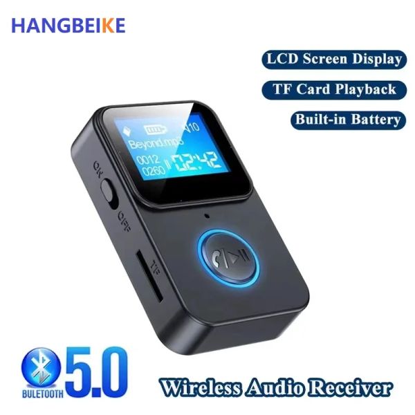Adaptateur Wireless Audio Bluetooth 5.0 Adaptateur Récepteur Adaptateur Adaptateurs sans fil AUX 3,5 mm avec écran Prise en charge de la télécommande Photo