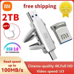 Adaptateur Xiaomi 2 dans 1 OTG Pen Drive 2TB USB 3.0 USBC Flash Pen Drive Memory Stick USB 3.0 Flash Drive 128 Go 256G 512G Type C Pendrive