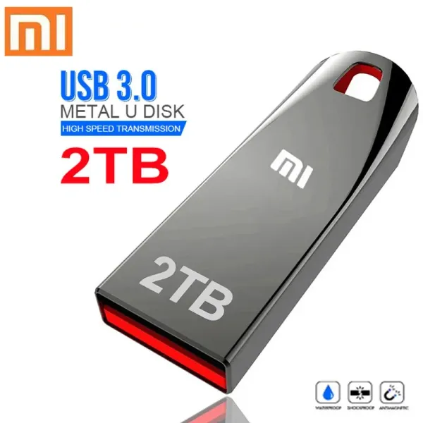 Adaptateur Xiaomi 2Tb Metal USB Flash Drives USB 3.0 High Speed Phone Mobile Transmission Mutual Transmission Portable Typec Interface U Disque