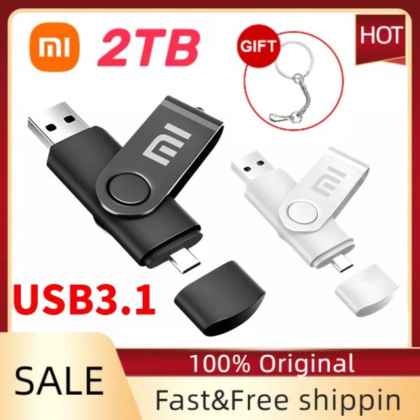 Adaptateur Xiaomi 2TB USB Drive Flash USB 3.0 Original 512 Go Typec Interface DualUser Metal Flash Memory Stick pour l'ordinateur de téléphone mobile