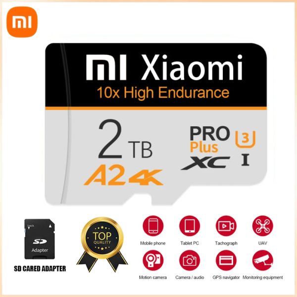 Adaptateur Xiaomi Cartes mémoire à grande vitesse 1TB 2TB Micro TF SD Carte 128 Go 256 Go Class 10 Flash TF / SD Carte Micro Carte pour Camera Car PC