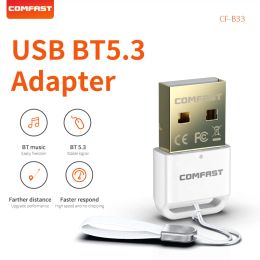 Adapters/Dongles Comfast Wit USB Bluetooth Adapter Mini BT5.3 Dongle voor pc -laptopluidspreker draadloze muis toetsenbord Audio -ontvanger USB Transmitt