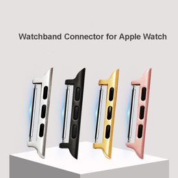 Adaptateurs pour Apple Watch 123456, connecteur de bracelets intelligents en acier inoxydable pour iWatch 38mm 40mm 42mm 44mm, lien de bracelet en aluminium sans couture