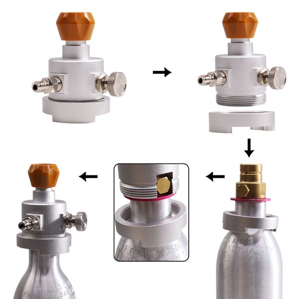 Adaptateur Connecteur CO2 Carbonator Rempill Remplissage pour le remplacement de Sodastream Rose New Cylinder compatible avec Duo Terra Art Model