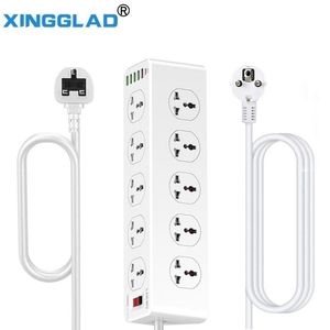 Adapters EU/UK Plug Universal Power Strip Socket USB QC3.0 3A PD20W Adapter Quick Charge Ports 3/4/10 UITLOKEN OVERLOPEN SURGE BEVOEREN