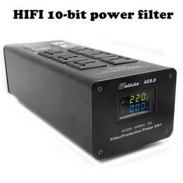 Adapters Hifi Audio Ruis Ruis AC Power Filter Power Conditioner Power Purifier Surge Bescherming met EU -stopcontacten Stroomstrook