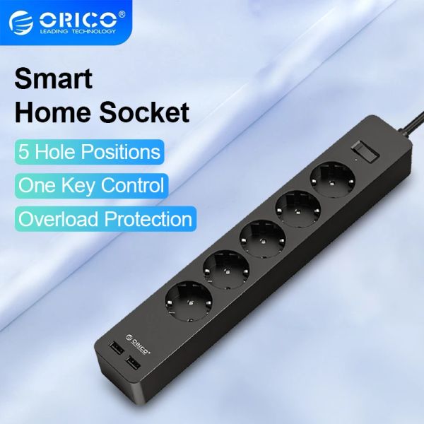 Adaptadores ORICO USB HUB USB Power Strip Power Socket SoCking Surge Protector EU EN Etrensión Ejecución Smart Home Office Cobre de pared Montada de pared