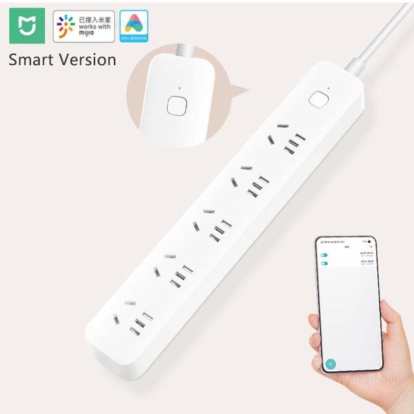 Adaptadores originales Xiaomi MI Power Strip Outlet 5 agujeros enchufe enchufe carga rápida estándar para la aplicación mi hogar control remoto versión inteligente