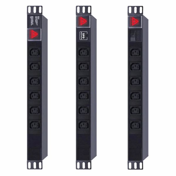 Adaptateurs PDU Cabinet Power Strip IEC C13 Sockets 6 Prise des sorties Protection de surcharge d'éclairage 10A 3500W
