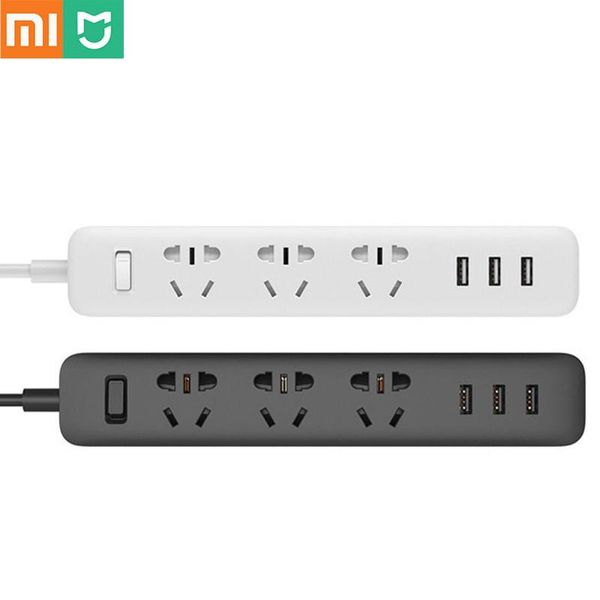 Adaptateurs Xiaomi Mijia Power Strip 1,8m (5.9ft) 3SOCKETS 10A 250V 2500W PORT 3USB 5V 2.1A EU AU UK UA PLIG DE VOLAGE ADAPTATE