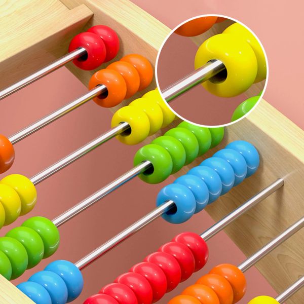 Agrega a Resta Abacus Diez FRail Contador de matemáticas para niños Bordes suaves de conteo educativo de conteo juguete para niños preescolar