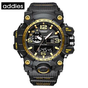 Addies Hombres Reloj militar de primeras marcas 50 m Reloj de pulsera impermeable Reloj despertador LED Reloj deportivo Reloj deportivo masculino Hombres relogios masculino G1022