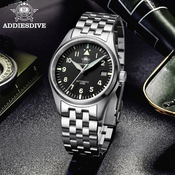 AdiediesDive Watches for Men Luxury Business Loison Automatique mécanique MENTES MONTRE FLUORESCENT IMPHERINE NH35A 316L INTALULLERSE 240428