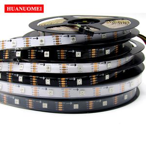 Adresseerbare 5V 32LEDS / M APA102 LED Strip RGB 5050 SMD Digitale Flexibele Tape Kerst TV Licht Programmeerbare, Wit / Zwart PCB, IP20 / IP65 / IP67