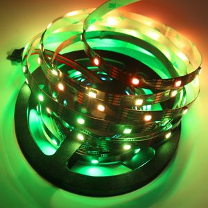 APA APA107 RVB LED Strip APA102 5050 Digital Flexible Christmas TV TAVERS 5V 30LEDS / M 30PIXELS / M BLACK PCB non étanche IP20