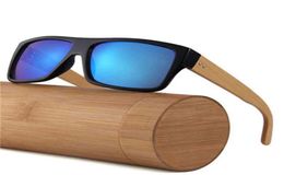 ADE WU WPB1033 Qualité surdimensionné Bamboo Wood Sunglass Men PC Lens Retro Bamboo Sun Glass Women Bamboo Case5987184