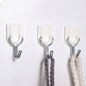 Crochets adhésifs Crochets muraux de cuisine Cintres collants avec crochets en acier inoxydable Serviette utilitaire réutilisable Crochets de plafond de bain