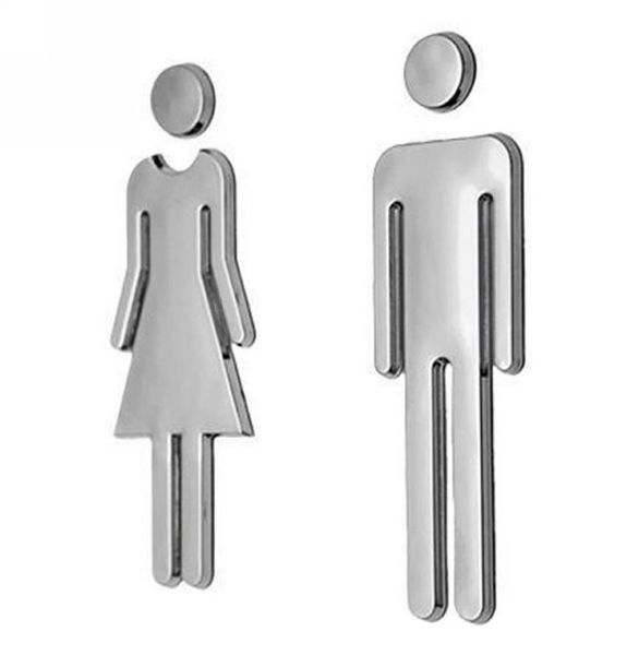 Adhésif hommes Femmes Signe de porte toilettes Signe de bain salle de bain WC Porte de porte pour WC Toilet Door Sign Sticker2934957